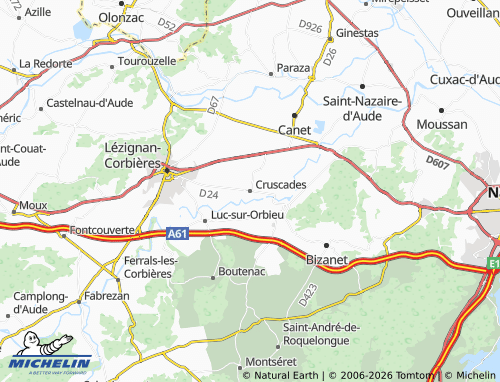 MICHELIN Cruscades map - ViaMichelin