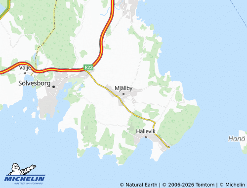 MICHELIN Mjällby map - ViaMichelin