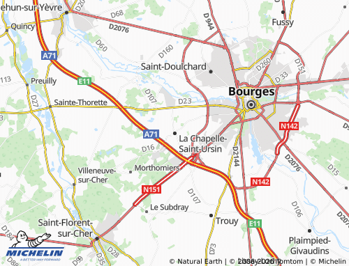 MICHELIN La Chapelle-Saint-Ursin map - ViaMichelin