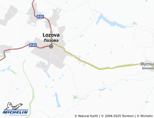 MICHELIN-Landkarte Slobozhanske - ViaMichelin