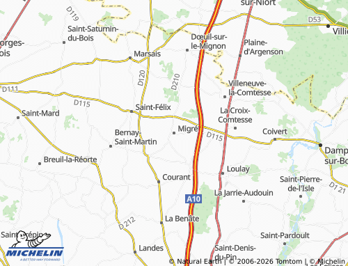 Mapa MICHELIN Migré - ViaMichelin