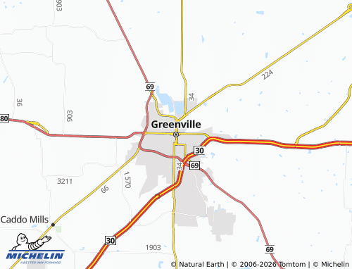Mappa MICHELIN Greenville - ViaMichelin