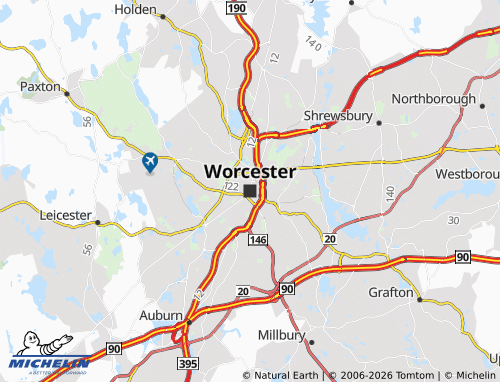 Mappa MICHELIN Worcester - ViaMichelin
