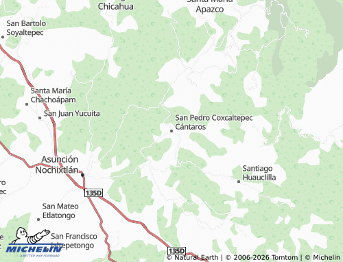 MICHELIN San Pedro Coxcaltepec Cántaros map - ViaMichelin