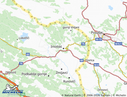 MICHELIN-Landkarte Imotski - ViaMichelin