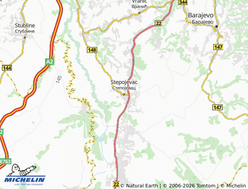 Mapa MICHELIN Stepojevac - ViaMichelin
