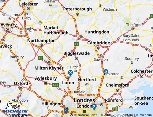 Carte MICHELIN Central Bedfordshire - ViaMichelin
