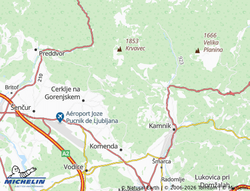 Mapa MICHELIN Šenturška Gora - ViaMichelin
