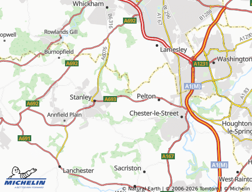 Mapa MICHELIN Beamish - ViaMichelin