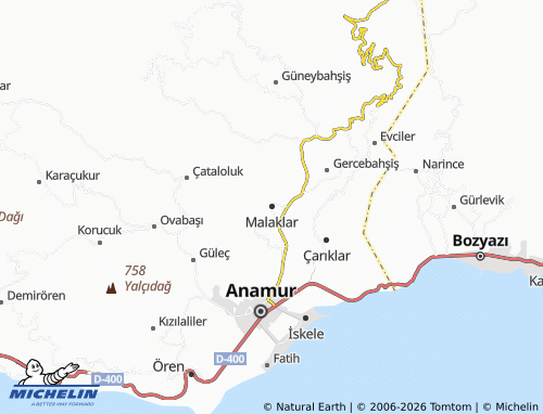 MICHELIN Malaklar map - ViaMichelin