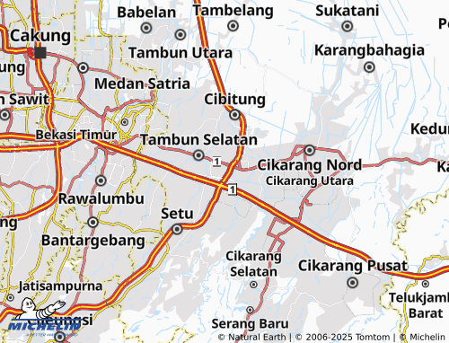 Kaart MICHELIN Gandasari - ViaMichelin