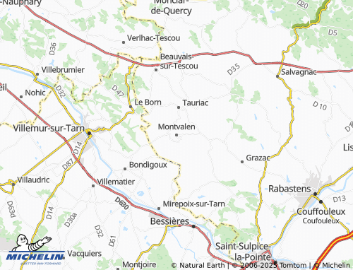Carte MICHELIN Montvalen - ViaMichelin