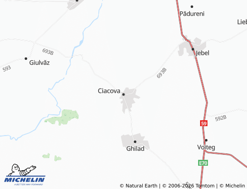Kaart MICHELIN Ciacova - ViaMichelin