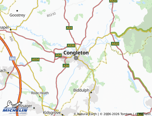 Carte MICHELIN Congleton - ViaMichelin