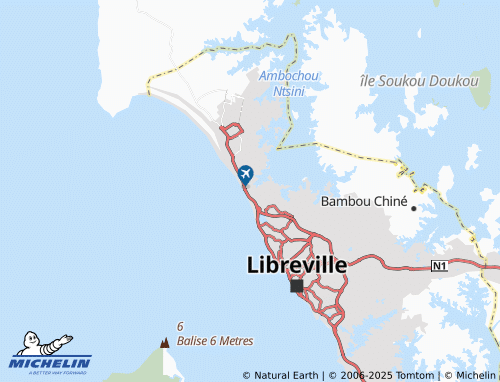 MICHELIN Aéroport International Léon Mba map - ViaMichelin