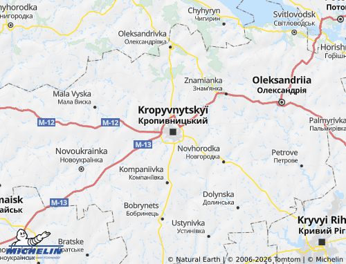 Mappa MICHELIN Kirovohradska oblast - ViaMichelin