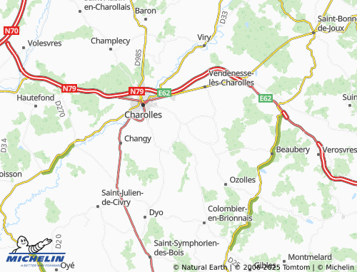MICHELIN Vaudebarrier map - ViaMichelin
