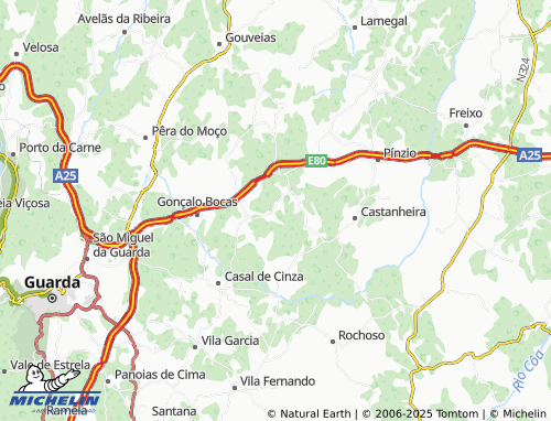 MICHELIN Jarmelo São Pedro map - ViaMichelin
