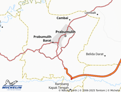 MICHELIN Prabumulih Selatan map - ViaMichelin