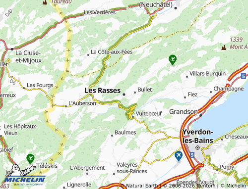 MICHELIN-Landkarte Les Rasses - ViaMichelin