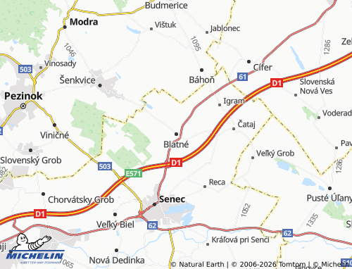 MICHELIN Blatné map - ViaMichelin