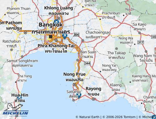 Kaart MICHELIN Changwat Chon Buri - ViaMichelin