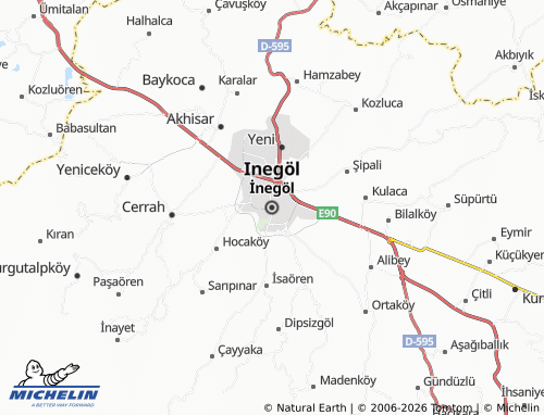 MICHELIN Inegol map - ViaMichelin