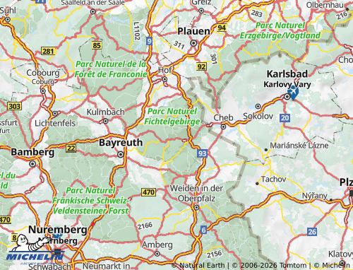 MICHELIN Wunsiedel im Fichtelgebirge map - ViaMichelin