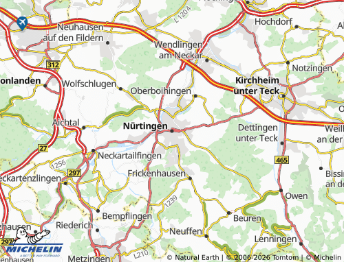 MICHELIN-Landkarte Nürtingen - ViaMichelin