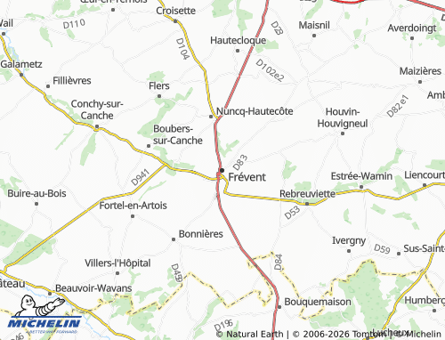 MICHELIN Frévent map - ViaMichelin