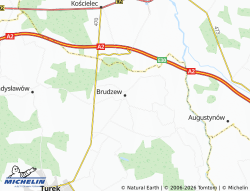 MICHELIN Brudzew map - ViaMichelin