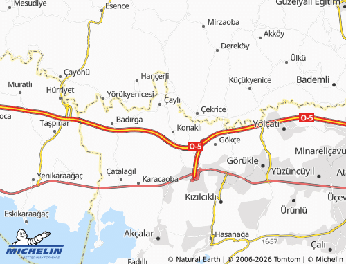 MICHELIN Konaklı map - ViaMichelin