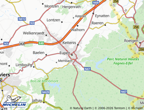 MICHELIN Eupen map - ViaMichelin