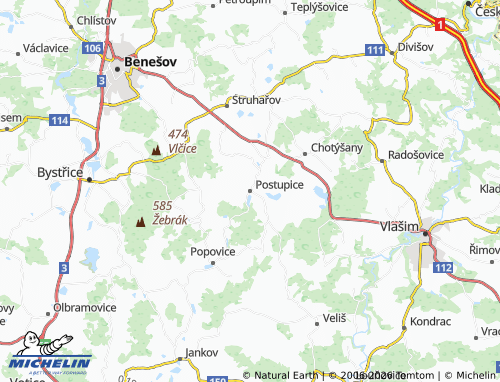 Mappa MICHELIN Postupice - ViaMichelin