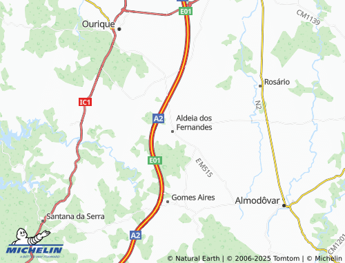 MICHELIN Aldeia dos Fernandes map - ViaMichelin