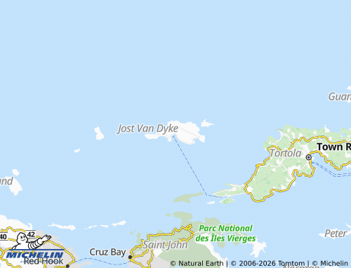 Mappa MICHELIN Jost Van Dyke - ViaMichelin