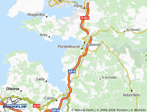 MICHELIN-Landkarte Concello de Pontedeume - ViaMichelin