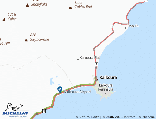Mapa MICHELIN Kaikoura Flat - ViaMichelin