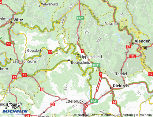 MICHELIN Bourscheid-Plage map - ViaMichelin