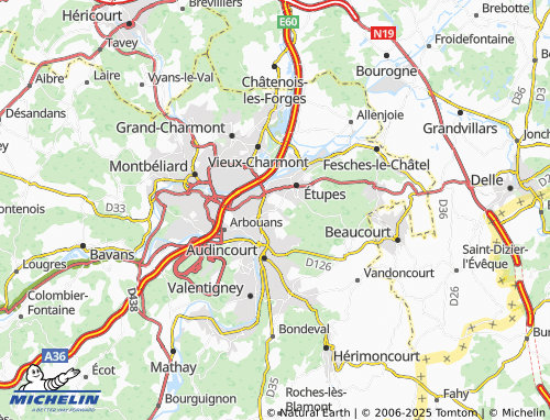 MICHELIN Taillecourt map - ViaMichelin