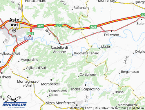 Mapa MICHELIN Rocchetta Tanaro - ViaMichelin