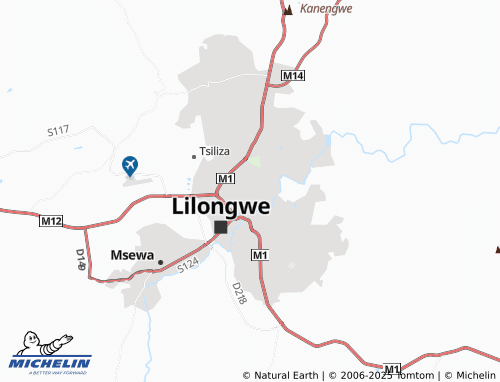 MICHELIN Lilongwe Area 32 map - ViaMichelin
