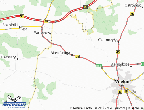 MICHELIN Biała Druga map - ViaMichelin