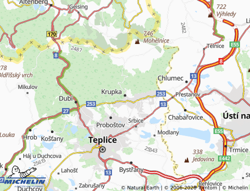Mapa MICHELIN Krupka - ViaMichelin