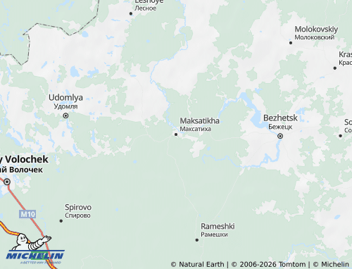 Carte MICHELIN Maksatikhinskiy rayon - ViaMichelin