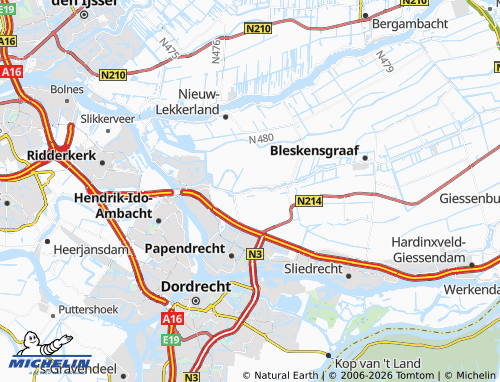 Mapa MICHELIN Oud-Alblas - ViaMichelin