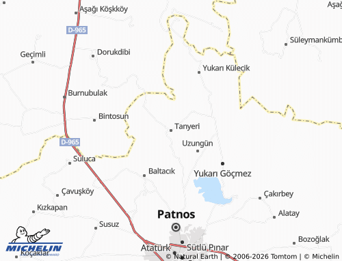 MICHELIN Tanyeri map - ViaMichelin