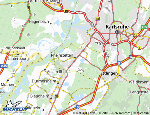 MICHELIN-Landkarte Rheinstetten - ViaMichelin