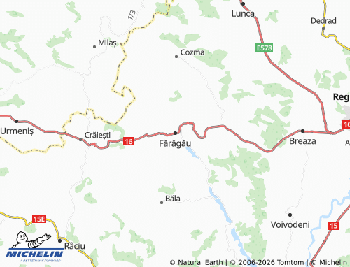 Carte MICHELIN Fărăgău - ViaMichelin