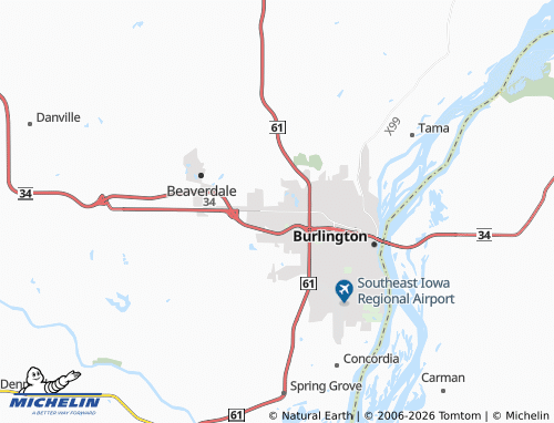 Mappa MICHELIN West Burlington - ViaMichelin